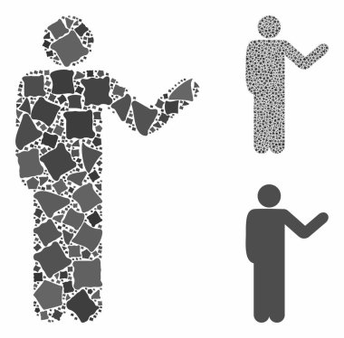 Konuşan Adam Engebeli Parçaların Kompozisyon Simgesi