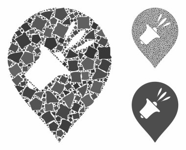 Düzensiz Ögelerin Megafon Harita İşaretleyici Bileşimi Simgesi