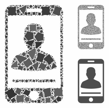 Mobil Kişi Kişisi Eşitsiz Parçaların Bileşimi Simgesi ile temasa geç