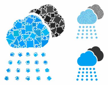 Yağmur Bulutları Engebeli Parçaların Bileşimi Simgesi