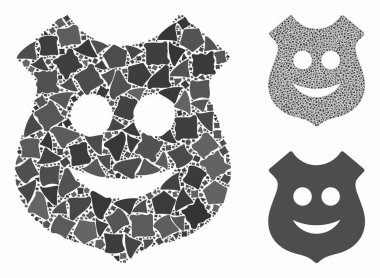 Gülümse polis kalkanı Ani Elementlerin Mozaik Simgesi