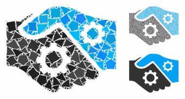 Ani Parçalar Mozaik Simgesi akıllı sözleşme el sıkışması