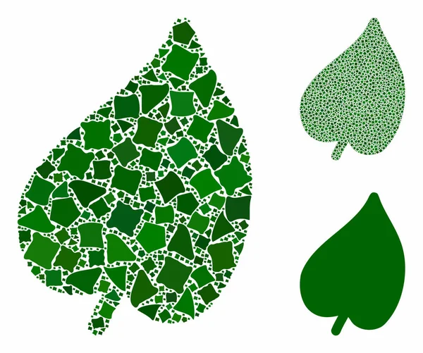Icône de mosaïque de feuilles d'éléments tremblants — Image vectorielle