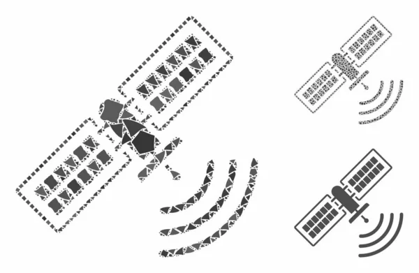 Navigazione satellitare Mosaico Icona degli oggetti irregolari — Vettoriale Stock