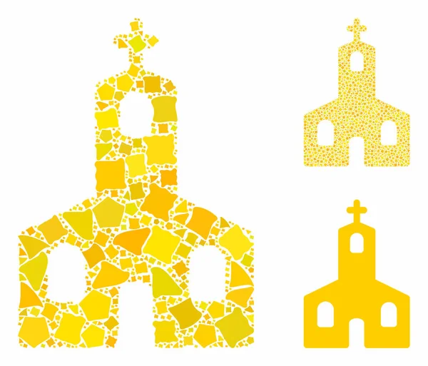 Iglesia cristiana Mosaico Icono de los elementos resistentes — Archivo Imágenes Vectoriales