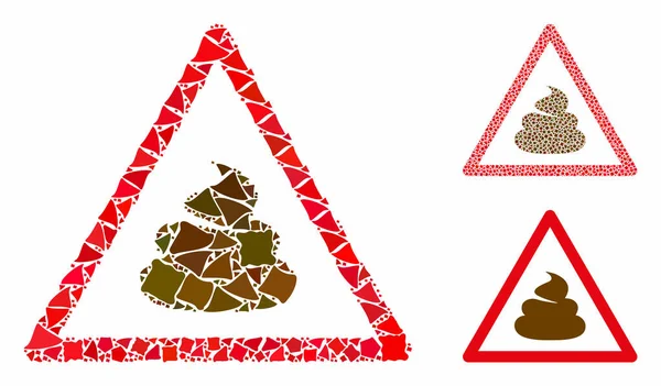 Shit warning Composition Icon of Irregular Pieces