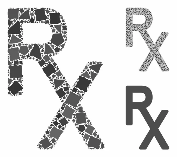 Rx symbol medyczny Skład Ikona Tremulant sztuk — Wektor stockowy