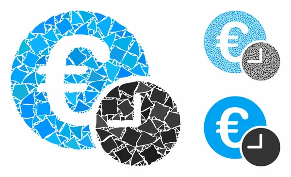 Euro crédit Mosaic Icône de pièces bosses — Image vectorielle