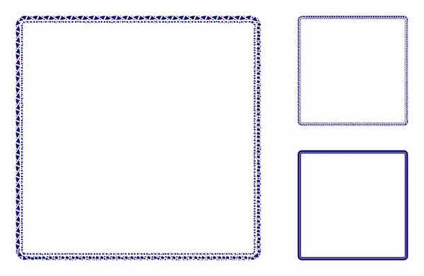 Dupla lekerekített négyzet keret Összetétel ikon Joggly tételek — Stock Vector