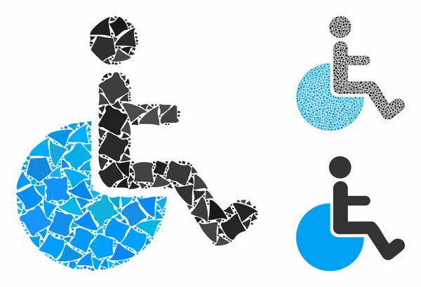 不等元素的轮椅组合图标 — 图库矢量图片
