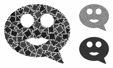 Bayan Smiley 'in Gülen Mesaj Kompozisyonu Unneven Elementlerin Simgesi