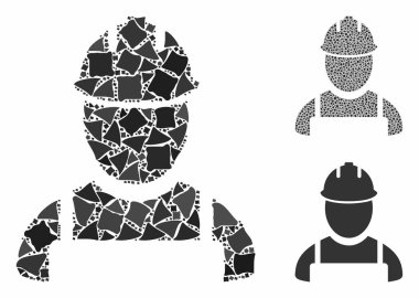 Eşitsiz Elementlerin İşçi Mozaik Simgesi