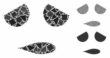 Hüzünlü gülen yüz Tüberküloz Ögelerinin Mozaik Simgesi