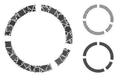 Raggy Ögelerinin Yuvarlak Diyagramı Mozaik Simgesi