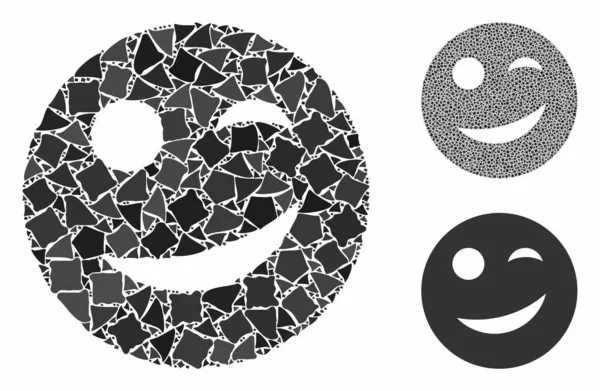 Joy smiley Samenstelling Ikoon van Bumpy Parts — Stockvector