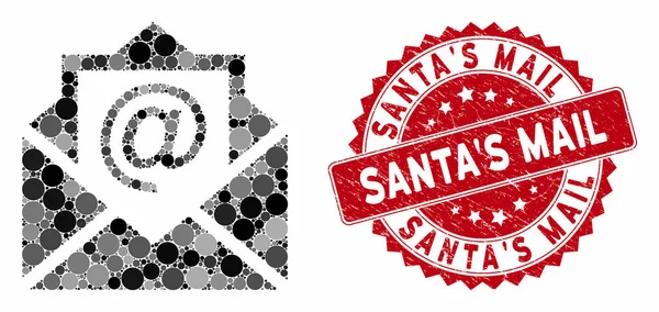 Collage Email avec timbre postal Grunge SantaS — Image vectorielle