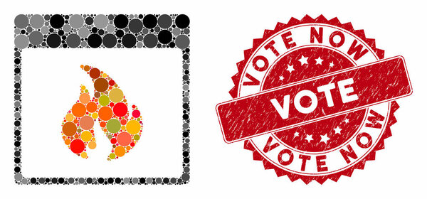 Страница календаря мозаики с текстурированным голосом теперь запечатана
