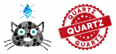 Mozaik Ethereum Kuvars Damgalı Kripto Kedicik