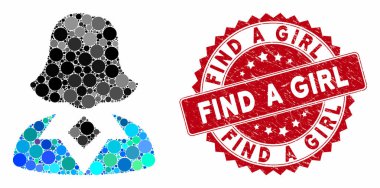 Grunge 'lu Kolaj Kadını Bir Kız Fok Bul