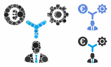 Euro Finansal Geliştirme Mozaik Yuvarlak Noktalar Simgesi