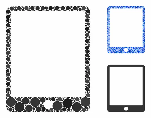 Tablet móvil mosaico icono de los puntos del círculo — Archivo Imágenes Vectoriales