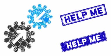 Bütünleşme Dişlileri Mozaiği ve Çizilmiş Dikdörtgen Mühürleri