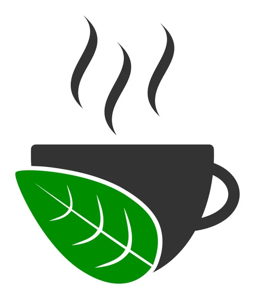 Płaska Raster organiczna ikona filiżanki kawy — Zdjęcie stockowe