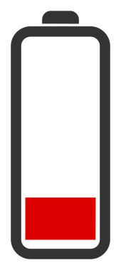 Düz Raster Düşük Pil Seviyesi Simgesi