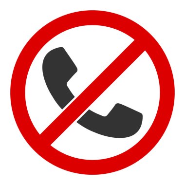 Düz Raster Telefon Yok Simgesi