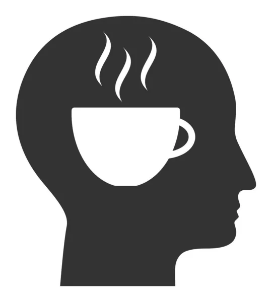 Flat Raster Coffee Thinking Icon — Stock Photo, Image