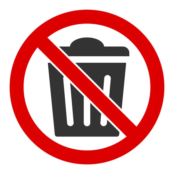 Flat Raster Nenhum ícone de lata de lixo — Fotografia de Stock