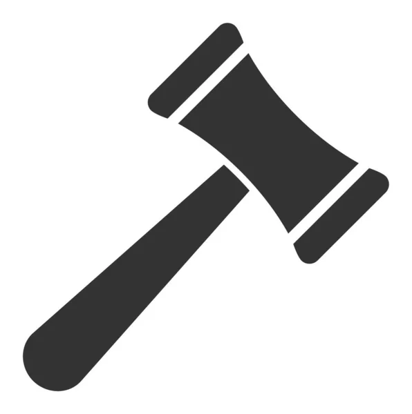 Επίπεδη Raster Law Hammer Icon — Φωτογραφία Αρχείου