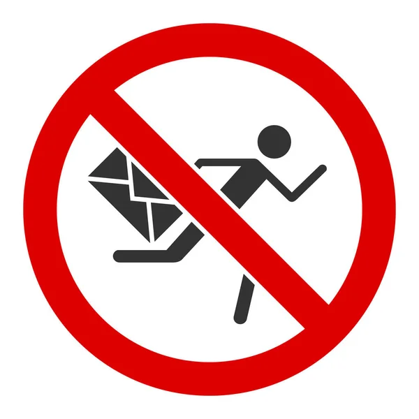 Flat Raster No Mail Courier Pictogram — Stockfoto