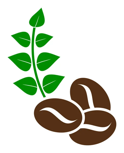 Flaches Raster Bio-Kaffeebohnen-Symbol — Stockfoto