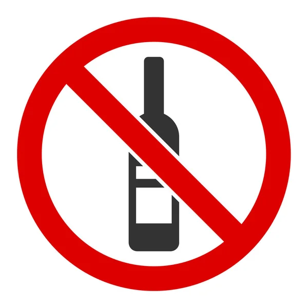 Vlakke raster geen wijn fles pictogram — Stockfoto