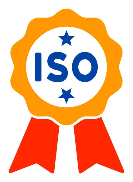 Плоский растровий ISO сертифікований значок — стокове фото