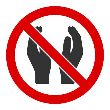 Düz Raster Alkış Yok Simgesi