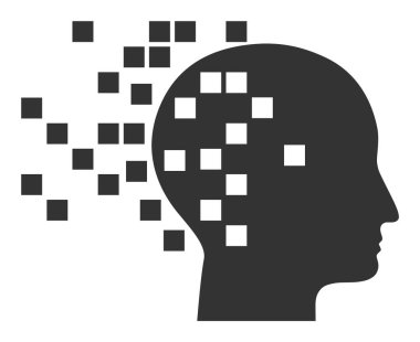 Düz Raster Dijital Zihin Simgesi