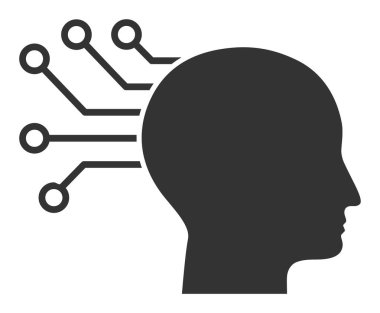 Düz Raster Sinirsel Arayüz Simgesi