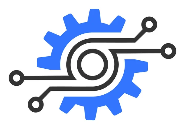 Icono de engranaje electrónico rasterizado plano — Foto de Stock