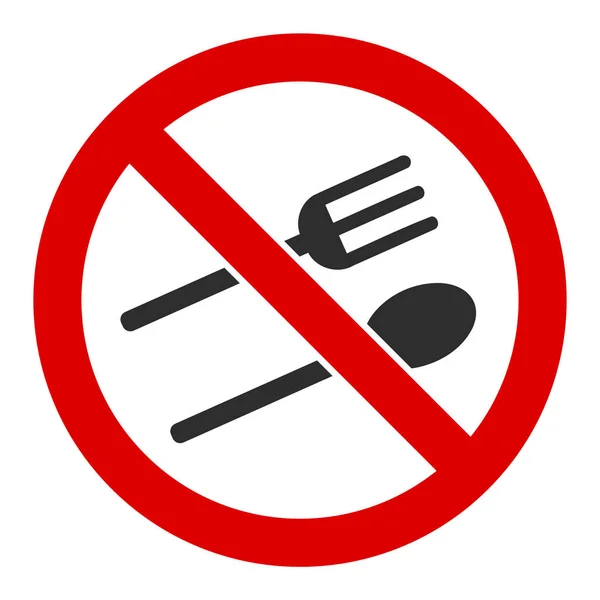 Flat Raster No Eating Icon — Stock Photo, Image