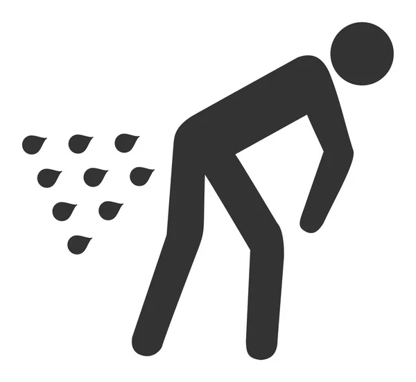 Flat Raster Man Diarrhea Icon — Stock Photo, Image