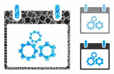 Mekanik Vites Takvim Günü Kaba Parçalar Kompozisyon Simgesi