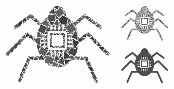Hardware bug Composition Icône d'éléments irréguliers — Image vectorielle