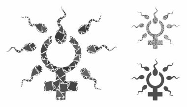 Çarpışan Parçaların Sperm nüfuzu Mozaik Simgesi