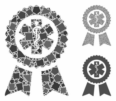 Tıbbi Mühür Mührü Yeni Olmayan Parçaların Mozaik Simgesi