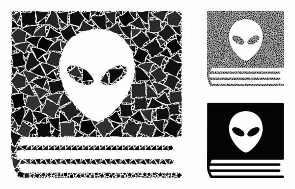 Catálogo alienígena Ícone mosaico de peças abruptas —  Vetores de Stock