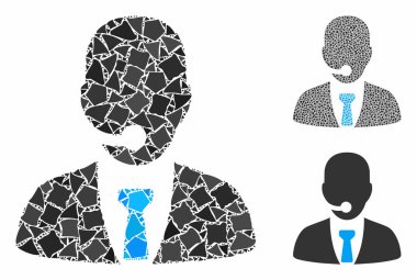 Çağrı Merkezi Yöneticisi Olaysız Parçaların Kompozisyon Simgesi