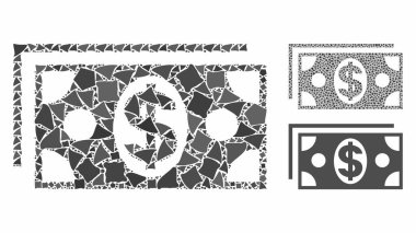 Dolar banknotları Ragged Ögelerinin Kompozisyon Simgesi
