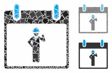 Mühendis takvim günü Engebeli elementlerin Mozaik Simgesi